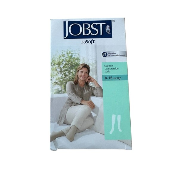 Jobst UltraSheer Beige Women’s Shoe 7- 9 8-15mmHg Knee Compression Stockings - Picture 1 of 4